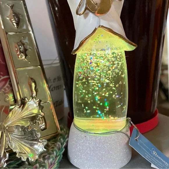 NEW Angel color-changing Night Light Glitter Snow Globe by Roman, Gift-able! - Picture 9 of 14